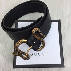 Gucci Men Belt with Snake belt buckle